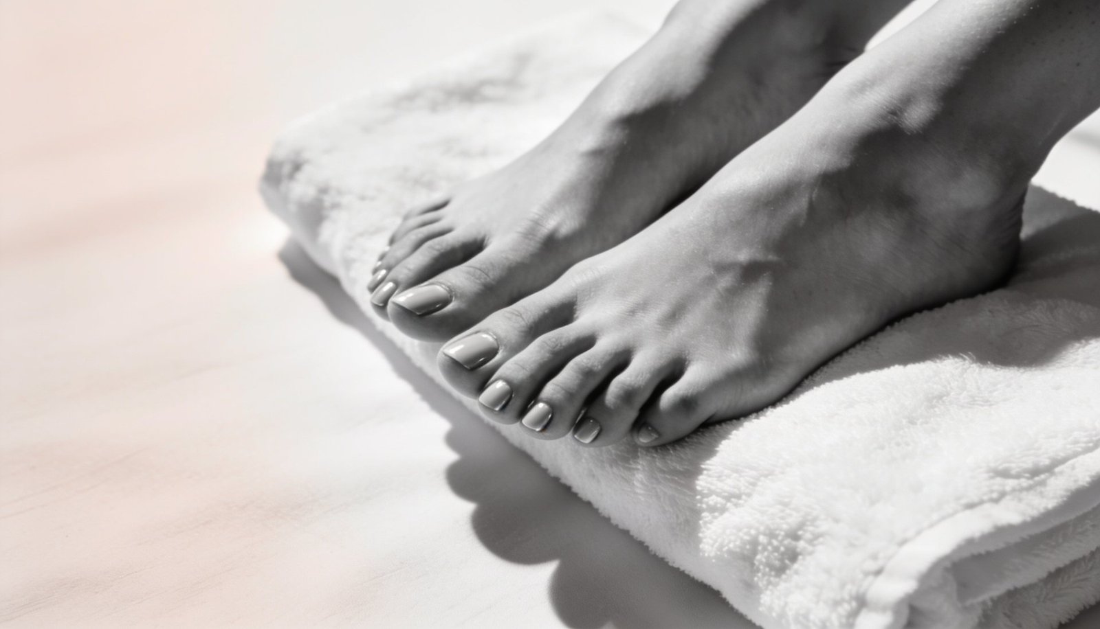 Gepflegte Füße nach professioneller Fußpflege im Beautyloft Bremen, Schwarzweiß-Fotografie