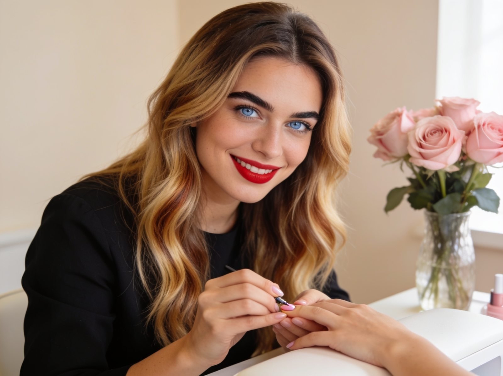Lydia Rittscher bei der Maniküre in ihrem hellen Salon im Beautyloft Bremen